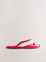 Red and White Toe Thong Slippers - Image 3 of 5
