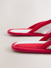Red and White Toe Thong Slippers - Image 5 of 5