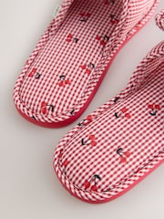 Black/White Gingham Bow Slide Slippers - Image 7 of 8