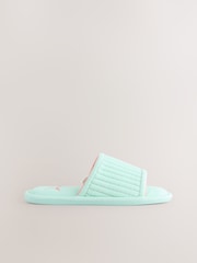 Mint Green Twilling Towelling Slider Slippers - Image 7 of 9