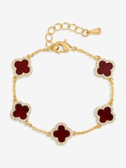 Jon Richard Gold Tone Carnelian Clover Bracelet - Image 1 of 4
