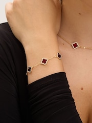 Jon Richard Gold Tone Carnelian Clover Bracelet - Image 3 of 4