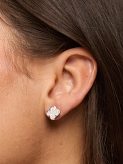 Jon Richard Metallic Tone Micro Pave Stud Earrings - Image 3 of 3
