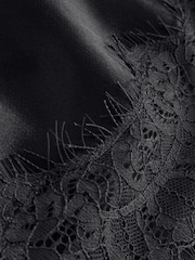 Black Asymetric Lace Trim Cami Top - Image 7 of 8