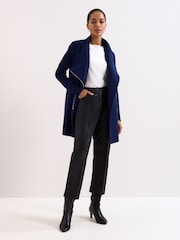 Phase Eight Blue Byanca Zip Knit Coat - Image 3 of 7