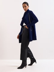 Phase Eight Blue Byanca Zip Knit Coat - Image 6 of 7