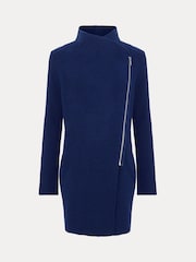 Phase Eight Blue Byanca Zip Knit Coat - Image 7 of 7
