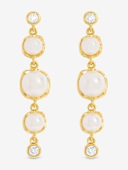Jon Richard Gold 14K Plated Graduated Pearl Drop Earrings - Image 1 of 2
