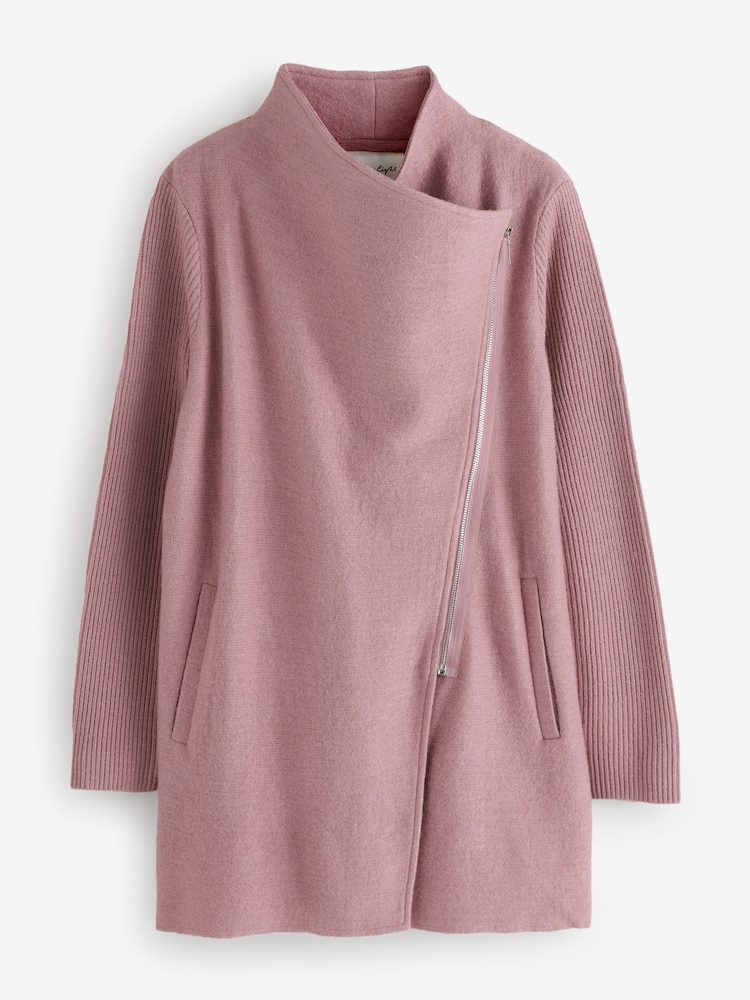 Phase Eight Pink Byanca Zip Knit Coat - Image 1 of 1