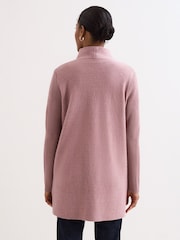 Phase Eight Pink Byanca Zip Knit Coat - Image 2 of 8