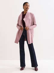Phase Eight Pink Byanca Zip Knit Coat - Image 3 of 8