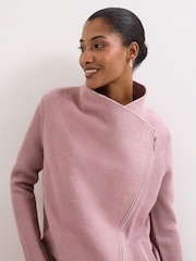 Phase Eight Pink Byanca Zip Knit Coat - Image 4 of 8