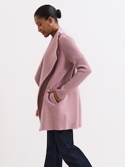 Phase Eight Pink Byanca Zip Knit Coat - Image 5 of 8