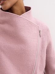 Phase Eight Pink Byanca Zip Knit Coat - Image 6 of 8