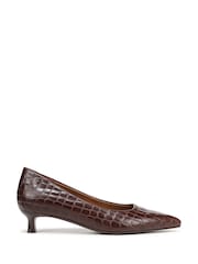 Naturalizer Natalia Wide Fit Kitten Heel Court Brown Shoes - Image 1 of 7