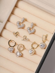 Jon Richard Gold 14K Gold Plated Crystal and Polished Heart Studs - Image 2 of 2