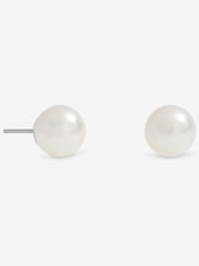 Jon Richard Silver Tone Cream Small Pearl Earrings - Image 1 of 2