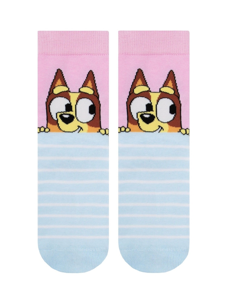 Character Pink Bluey And Bingo 3 Pack Ankle Socks - Image 2 of 5