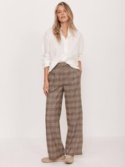 Mint Velvet Checked Wide Trousers - صورة 1 من 7