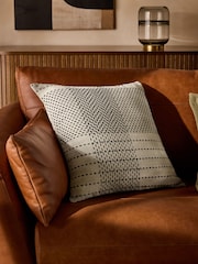 Black/White 50 x 50cm Embroidered Quiet Check Cushion - Image 1 of 4