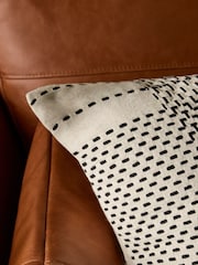 Black/White 50 x 50cm Embroidered Quiet Check Cushion - Image 2 of 4