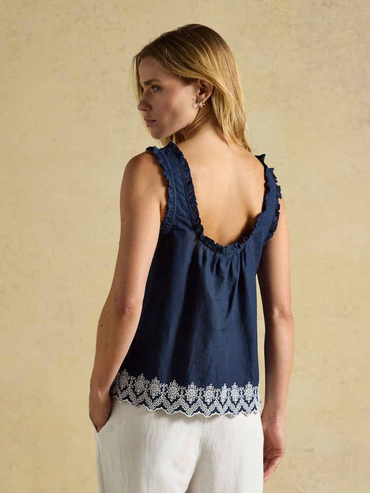 Azul marino - Joules Millie Broderie Trim Vest - Imagen 2 de 7