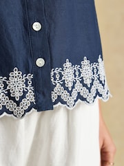 Azul marino - Joules Millie Broderie Trim Vest - Imagen 5 de 7