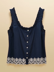 Azul marino - Joules Millie Broderie Trim Vest - Imagen 7 de 7