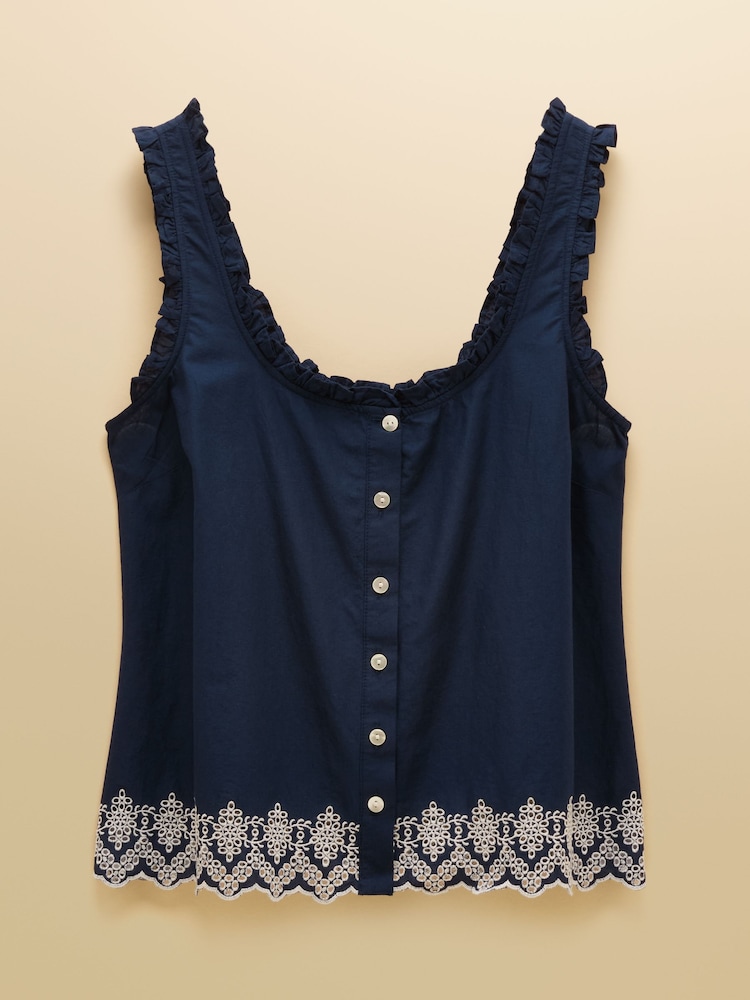 Azul marino - Joules Millie Broderie Trim Vest - Imagen 7 de 7