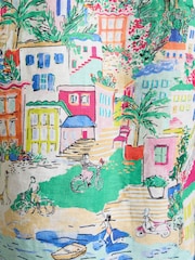 Joules Selena Coastal Scene Print Pure Linen Printed Long Sleeve Shirt - Image 12 of 12