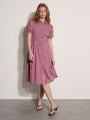 Apricot Broderie Anglaise Puff Sleeve Shirt Dress - Imagen 2 de 4