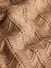 The Set 2 Pack Brown Textured Button Through Knitted Shirt Chocolate Brown - Image 4 of 5