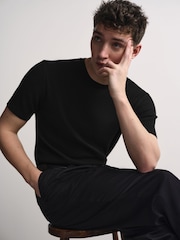 The Set 2 Pack Rib Knitted Short Sleeve Jumpers Black/Green - Image 1 of 12