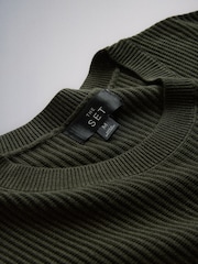 The Set 2 Pack Rib Knitted Short Sleeve Jumpers Black/Green - Image 12 of 12