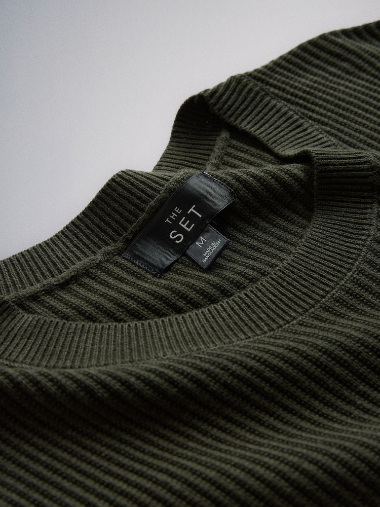 The Set 2 Pack Rib Knitted Short Sleeve Jumpers Black/Green - Image 12 of 12