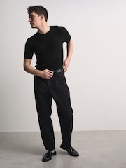 The Set 2 Pack Rib Knitted Short Sleeve Jumpers Black/Green - Image 5 of 12