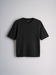 The Set 2 Pack Rib Knitted Short Sleeve Jumpers Black/Green - Image 9 of 12