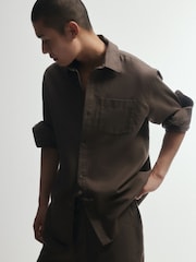 The Set 2 Pack Linen Cotton Relaxed Fit Long Sleeve Shirt - Picha 10 kati ya 14