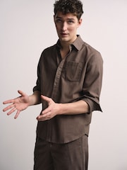 The Set 2 Pack Linen Cotton Relaxed Fit Long Sleeve Shirt - Picha 12 kati ya 14