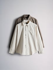 The Set 2 Pack Linen Cotton Relaxed Fit Long Sleeve Shirt - Picha 2 kati ya 14