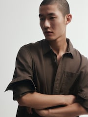 The Set 2 Pack Linen Cotton Relaxed Fit Long Sleeve Shirt - Picha 7 kati ya 14