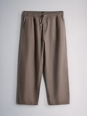 The Set 2 Pack Linen Cotton Relaxed Fit Wide Leg Pull On Trousers - Imagen 12 de 15