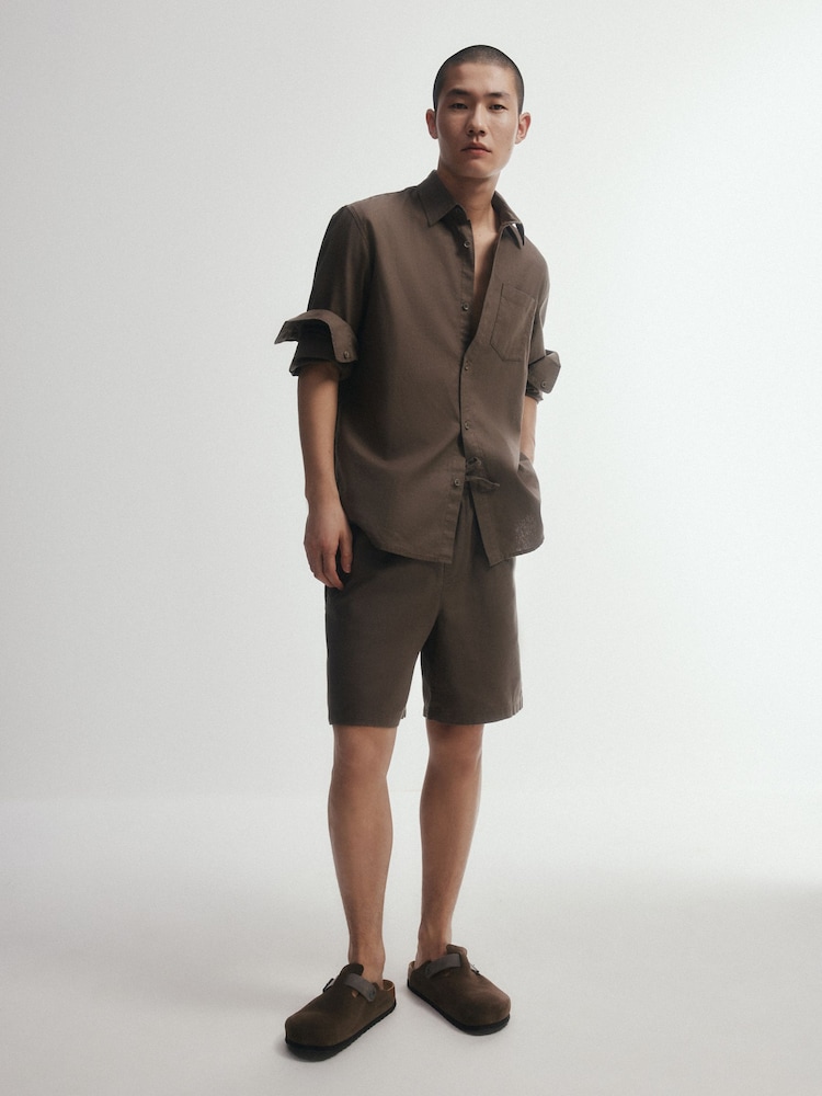 The Set 2 Pack Linen Cotton Relaxed Fit Pull On Shorts - Picha 1 kati ya 12