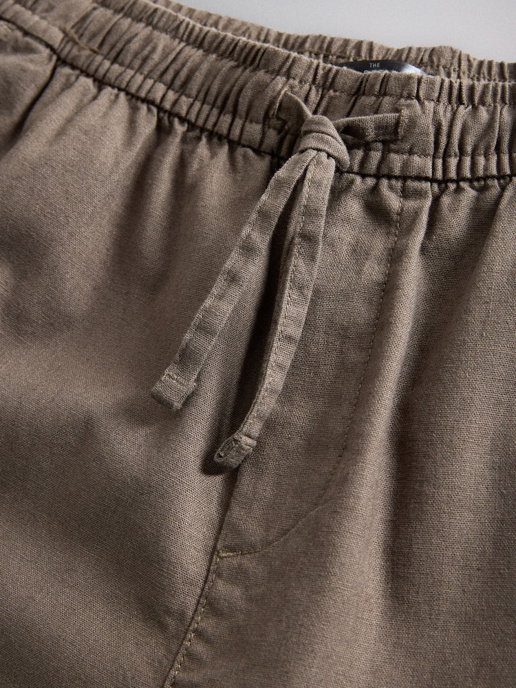 The Set 2 Pack Linen Cotton Relaxed Fit Pull On Shorts - Picha 12 kati ya 12