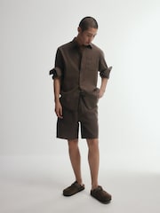 The Set 2 Pack Linen Cotton Relaxed Fit Pull On Shorts - Picha 6 kati ya 12