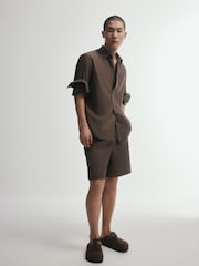 The Set 2 Pack Linen Cotton Relaxed Fit Pull On Shorts - Picha 7 kati ya 12