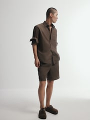 The Set 2 Pack Linen Cotton Relaxed Fit Pull On Shorts - Picha 8 kati ya 12