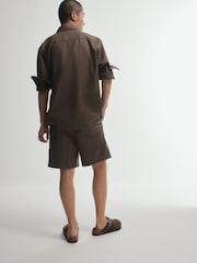 The Set 2 Pack Linen Cotton Relaxed Fit Pull On Shorts - Picha 9 kati ya 12