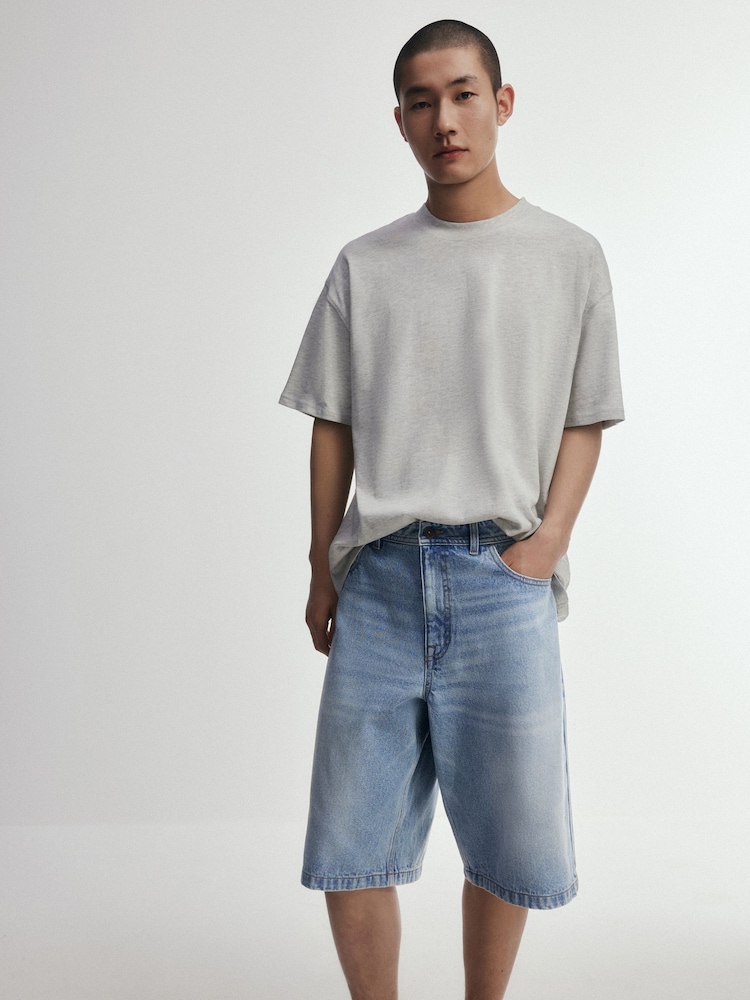 The Set 2 Pack Blue/Ecru Cotton Denim Jorts Blue/Ecru - Image 1 of 11