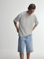 The Set 2 Pack Blue/Ecru Cotton Denim Jorts Blue/Ecru - Image 3 of 11